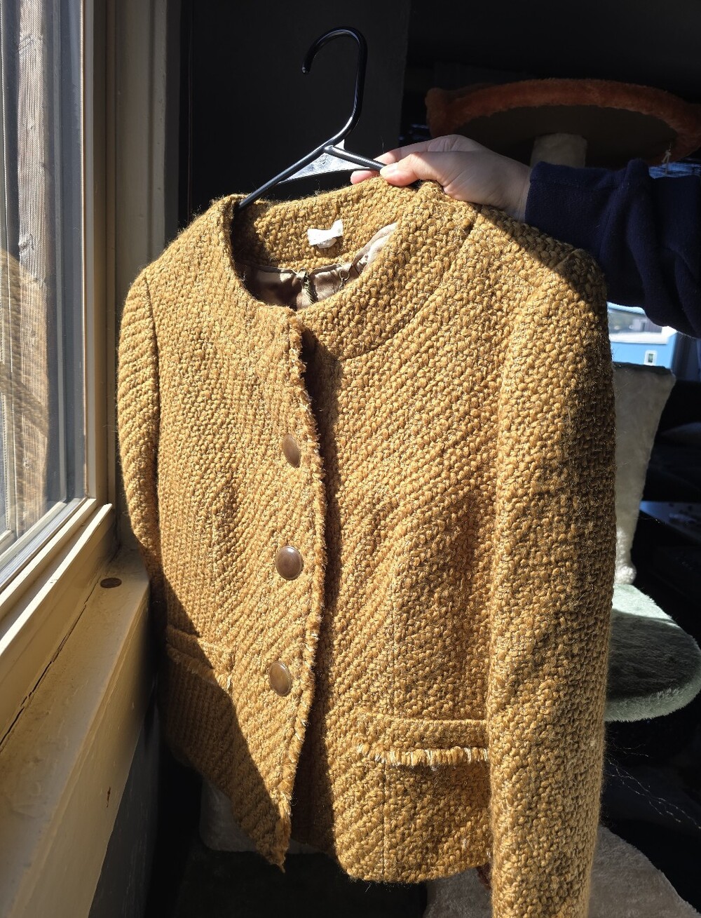 J. Crew Tweed Bouclé Blazer - Mustard